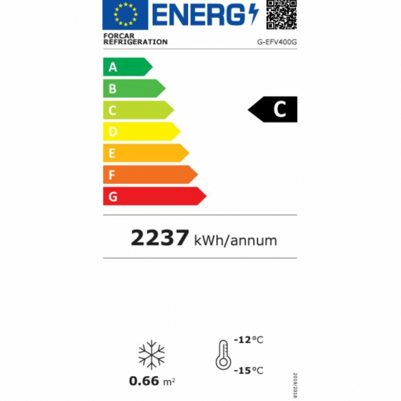 MÉLYHŰTŐSZEKRÉNY, 400 literes, ventilációs, üvegajtóval, festett