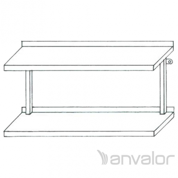 FALI POLC, 2 szintes, sima, 1100x300 mm