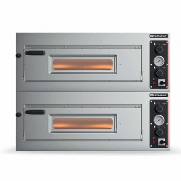 PIZZAKEMENCE, elektromos, kétkamrás, 33 cm, 12 db, 19,8 kW