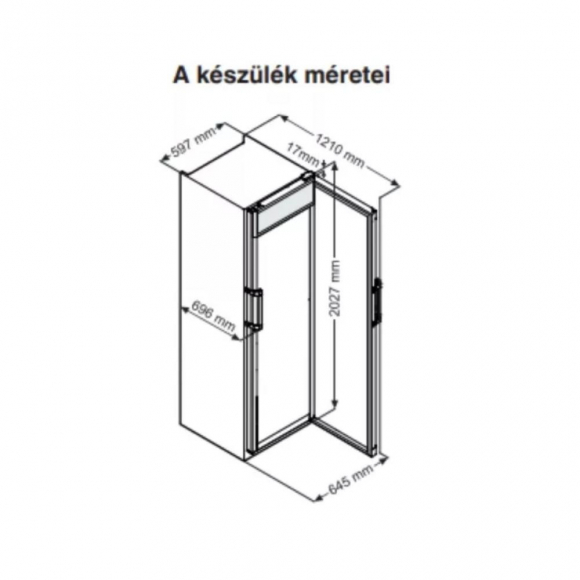 HŰTŐSZEKRÉNY, 441 literes, üvegajtós, ventilációs