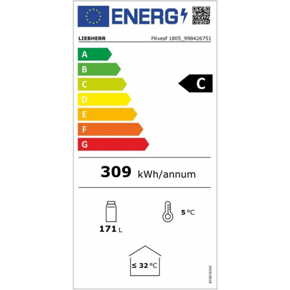 HŰTŐSZEKRÉNY, pult alá helyezhető, 171 literes, ventilációs, teli ajtós, rozsdamentes acél